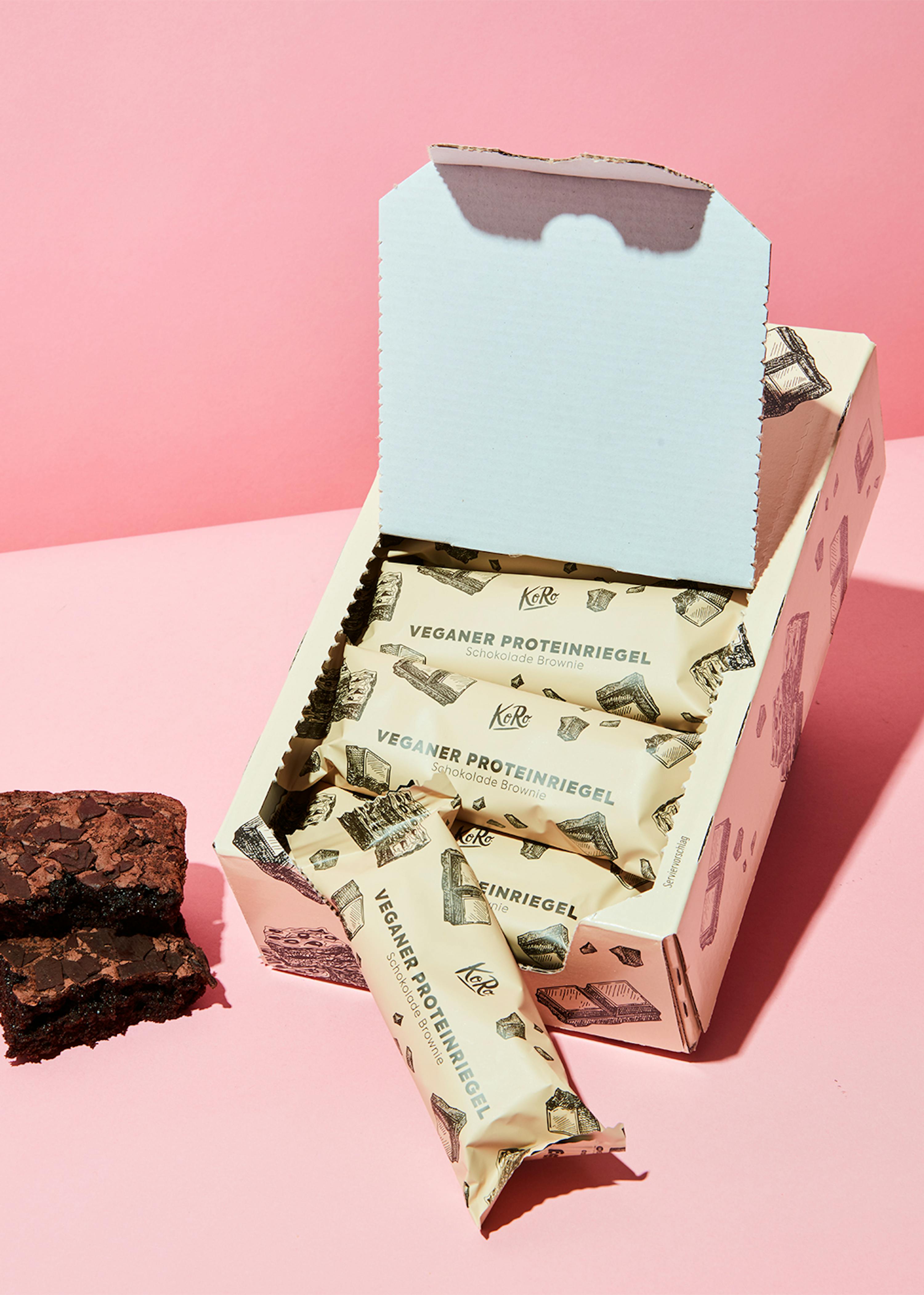Barre protéinée vegan saveur chocolat brownie, lot de 15 barres de 55 g