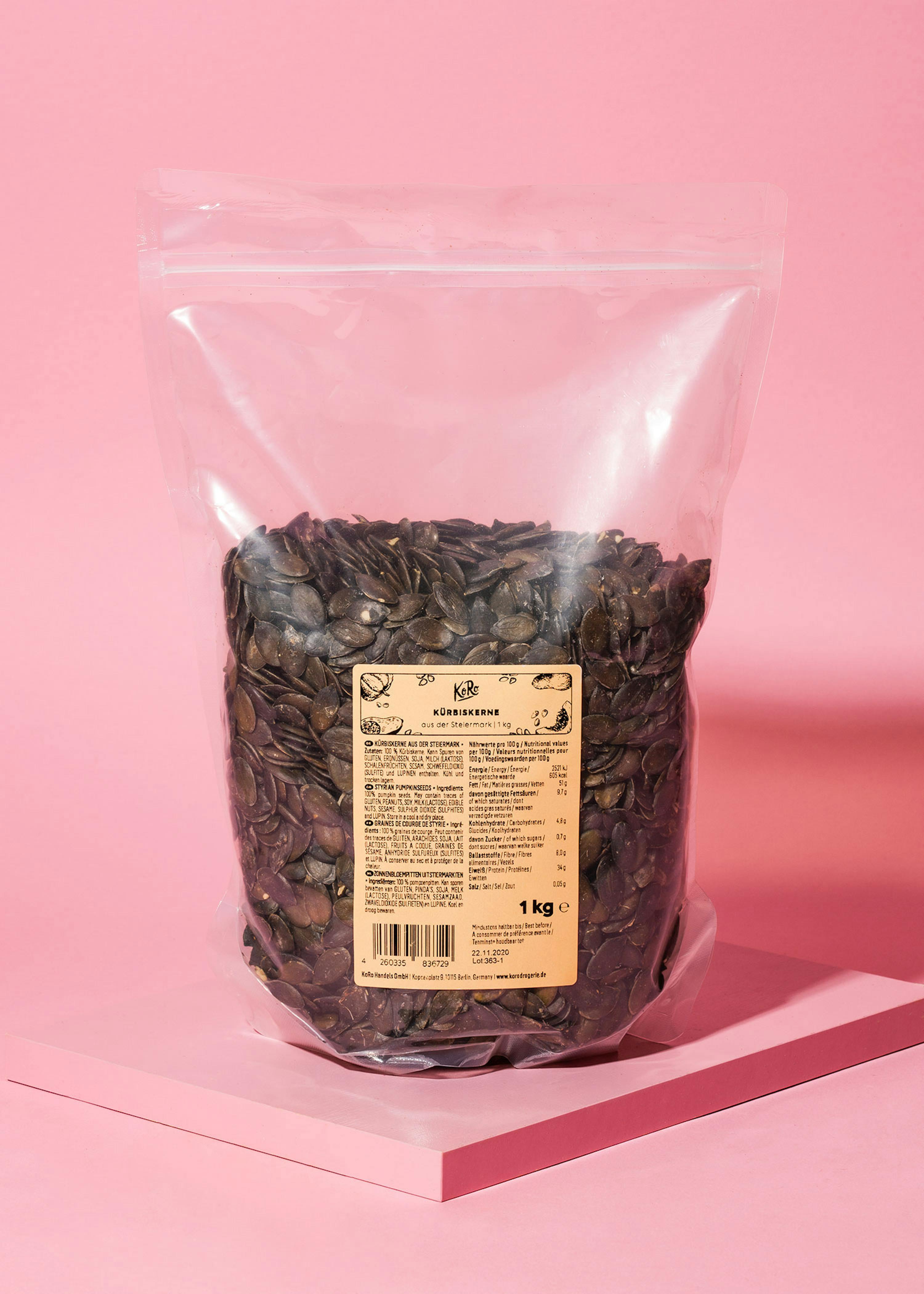 Leckere Kürbiskerne zum Kaufen in der 1 kg Großpackung 